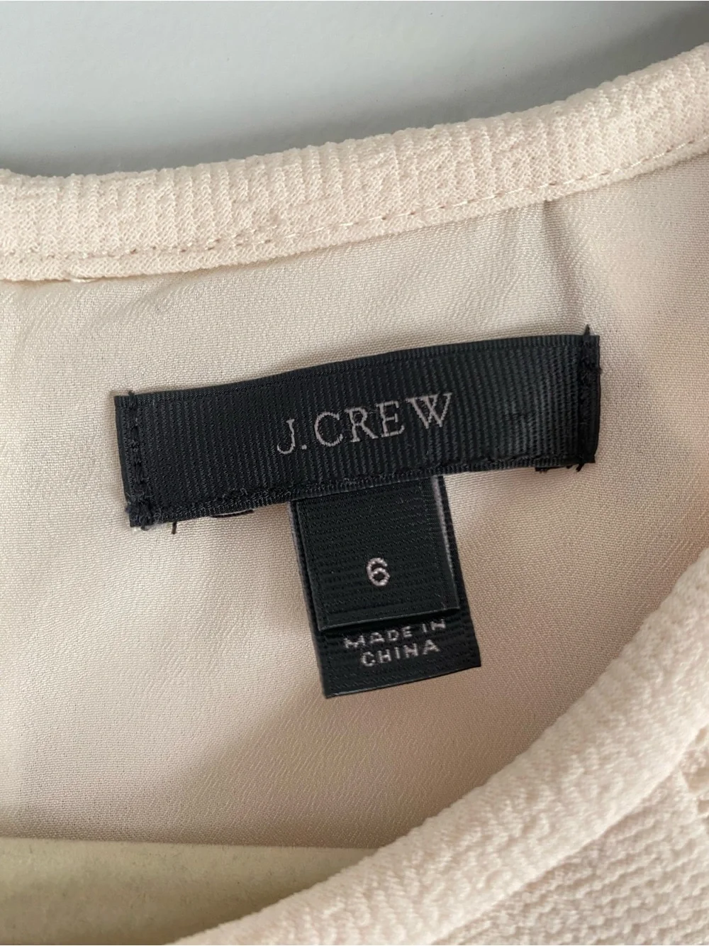 J.Crew Ivory Lace Cap Sleeve Sheath Dress with Black Floral Lace — Size 6